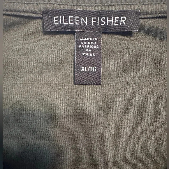 Eileen Fisher Women’s Size XL Olive Green Silk Linen High Low Short Sleeve Tunic - Picture 6 of 10